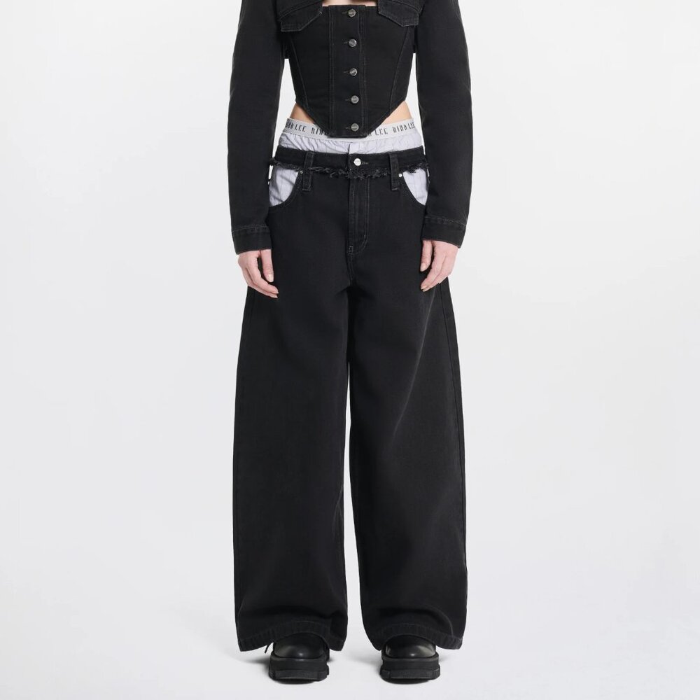 NWT Dion Lee Boxer Denim Pants Black Size 27